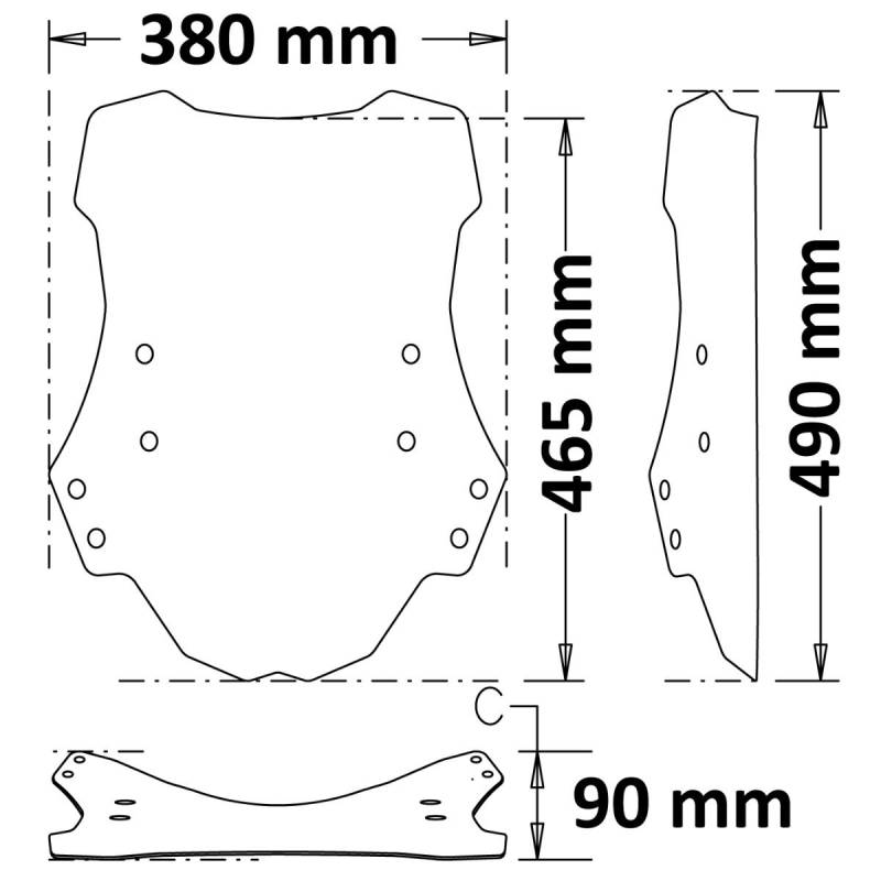 Parabrisas alto 490mm transparente BENELLI trk 502 17-